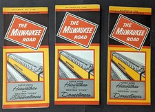 **VINTAGE 1960's MILWAUKEE ROAD RAILROAD PASSENGER TIME TABLES LOT OF 3**