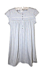 Eileen West Nightgown White Tulip Floral Cotton Lace Prairie Cottage 2015 Size S