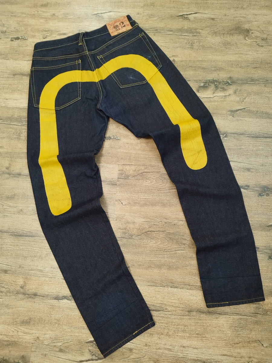 Vintage Evisu Japan Yellow Daicock selvedge denim Jeans size 31 | eBay