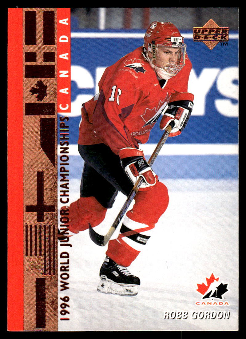 1995-96 Upper Deck #538 Robb Gordon Canada Rookie Hockey Card