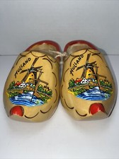 AUTHENTIC DUTCH CARVED WOODEN SHOES/CLOGS MADE IN HOLLAND KIDS SIZE BB4