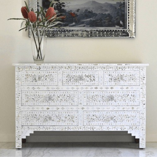 Chest of Drawers - White Mother of Pearl - Picture 7 of 15