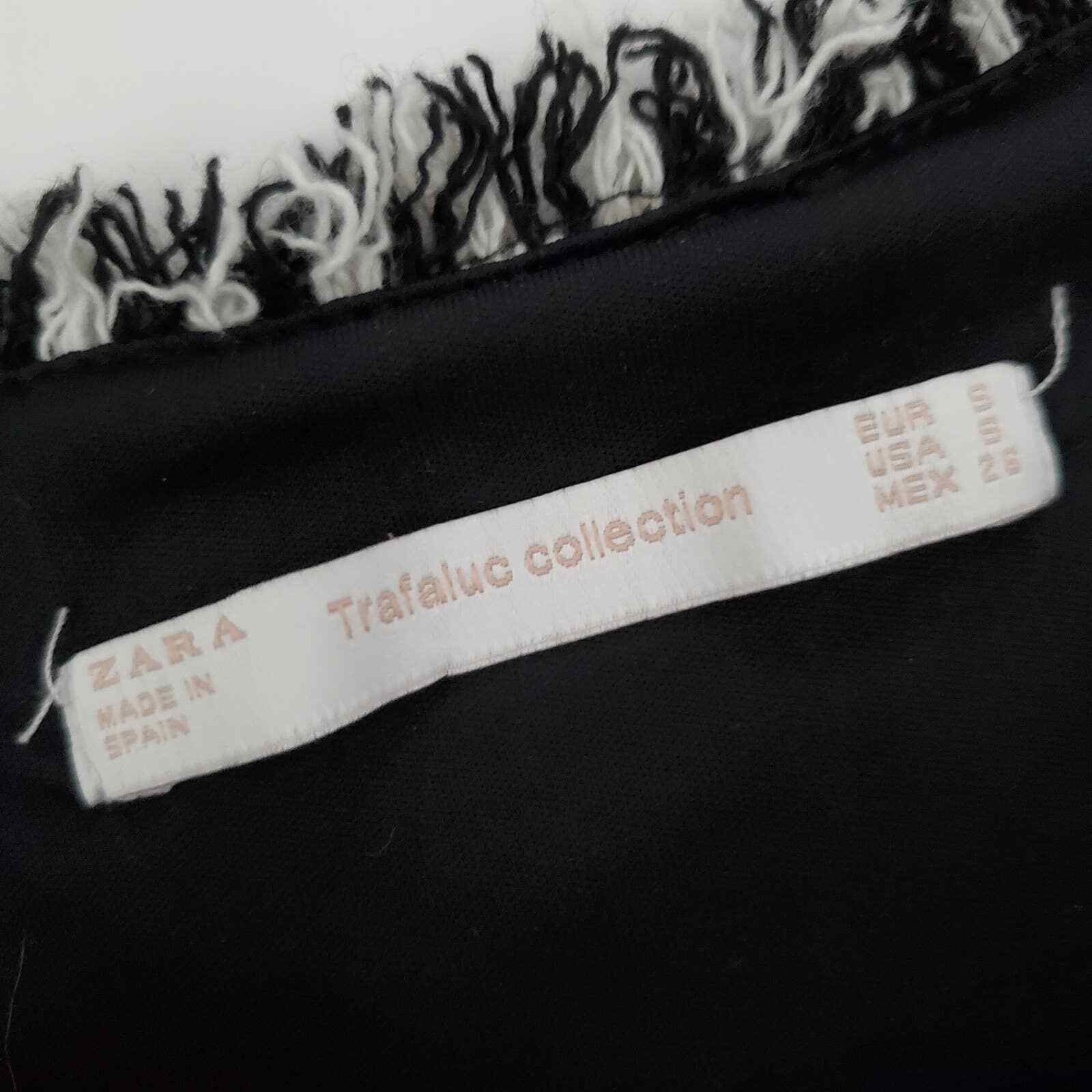 Zara Tweed Fringe Jumper Mini Dress Sleeveless Black … Gem