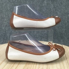 Vionic Shoes Womens 6.5 Allora Ballet Flats White Perforated Leather TVW4115-2