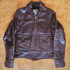 Himel Brothers Heron Leather Jacket Brown Teacore Shinki Horsehide 36