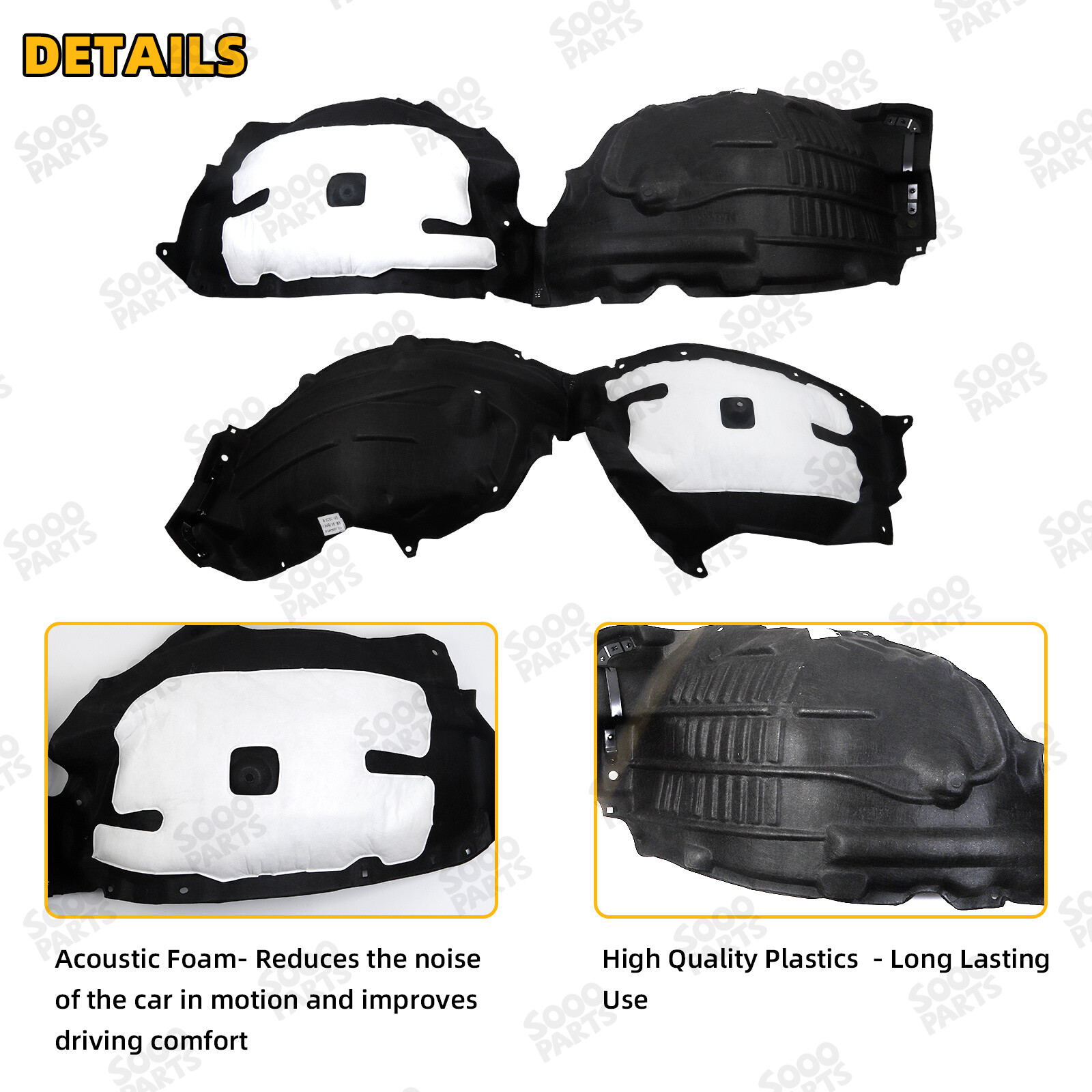 Pair Front Driver & Passenger Side Fender Liner For 2020-2024 Toyota Highlander