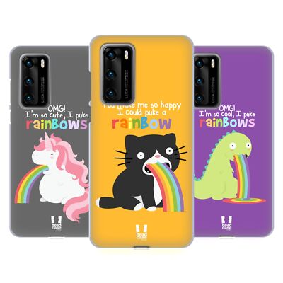 HEAD CASE DESIGNS RAINBOW PUKE SOFT GEL CASE FOR HUAWEI PHONES 4