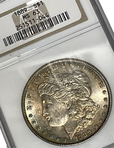 1889 Morgan Dollar NGC MS63 Uncirculated 90% Silver Coin KM 110 Lot B4-135 Toned