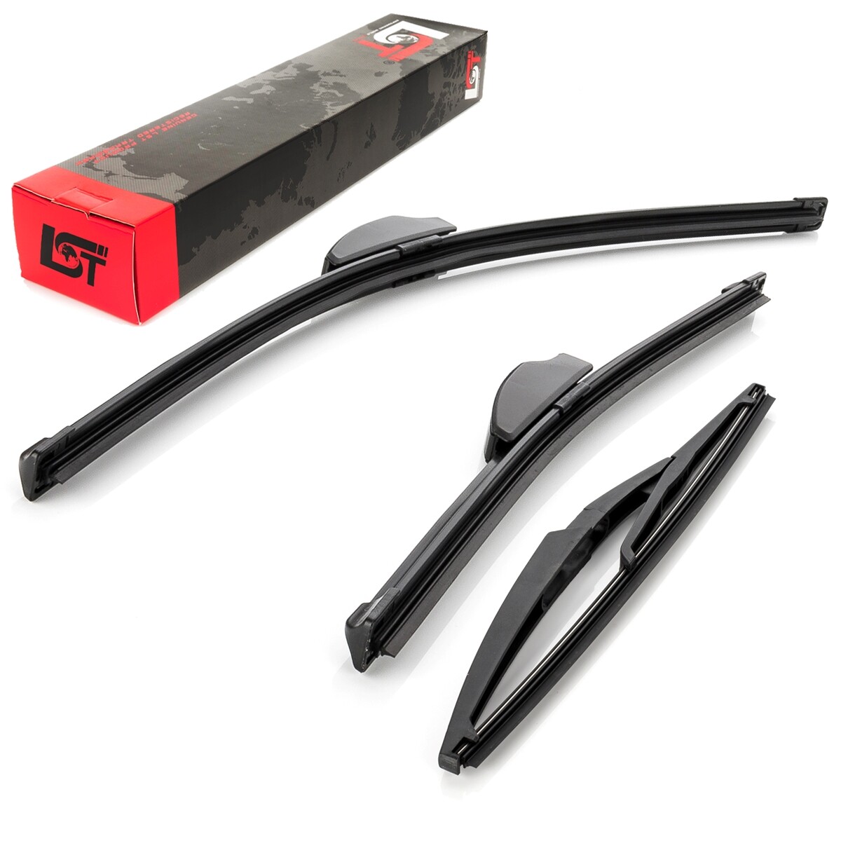 Front wiper + rear wiper windshield wiper set for DACIA DOKKER from 06/2015