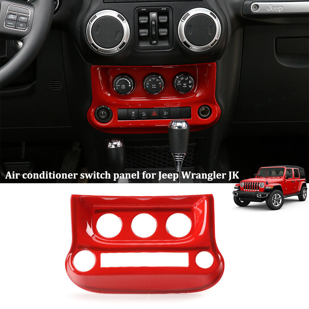 Red Air Conditioning Switch Panel Cover Trim for Jeep Wrangler 2011+ Accessories