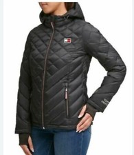 Tommy Hilfiger Ladies' Packable Jacket, Black, Medium, Hooded, Puffer, Quilted