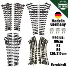 Weiche vernickelt links rechts + Verbinder R3 R5 kompatibel mit Spur-G Gleise