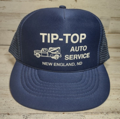 Vintage Tip-Top Auto Service New England North Dakota Rope Snapback Trucker Hat