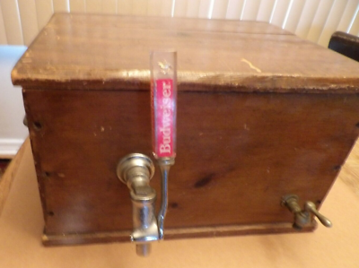Vintage/Antique Wooden Insulated Beer Keg Tap Ice Box Coil Cooler