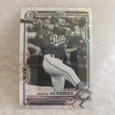 2021 Bowman Chrome Austin Hendrick Black & White Mini-Diamond Refractor Card 