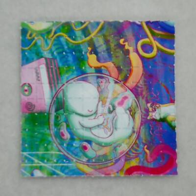 Early Trip Blotter Art Psychedelic Art LSD Acid Art 100 Tab Sheet Gift