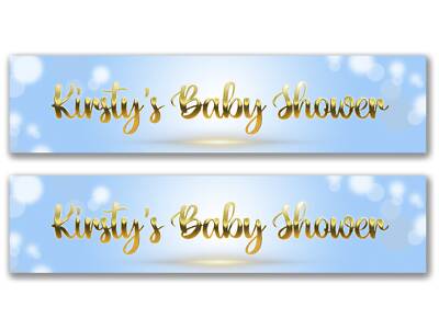 2 x personalisierte Banner für Neugeborene Babyparty - beliebiger Name, Alter und Anlass