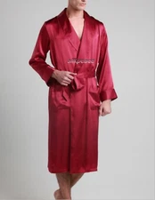 2nd Item FREE SHIP SILKPEACE Mens Silk Satin Robe Pajamas Kimono Loungewear Bath