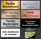 Briefkastenschild Klingelschild Türschild Namensschild selbstklebend mit Gravur