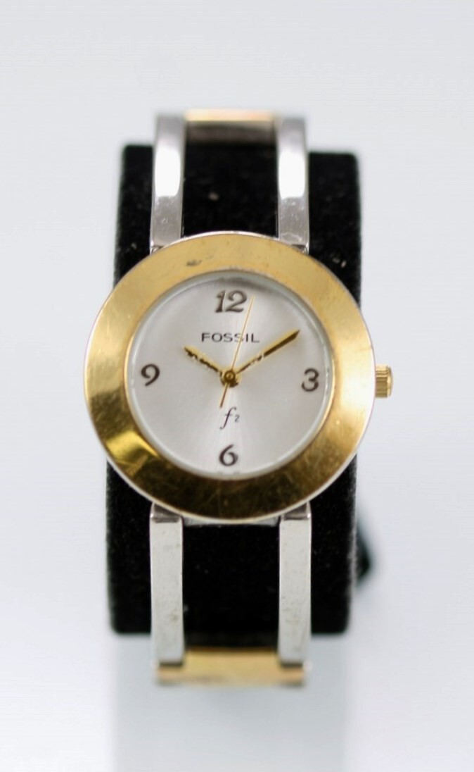Fossil F2 Women Watch Stainless Steel Silver Gold Battery  display picture 1