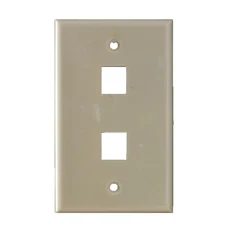 2 Port Keystone Faceplate in Ivory Network Flush Mount 25 Pack  Tuff Jacks