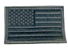 Morale Patch AMERICAN FLAG Hook & Loop BLACK/ GRAY