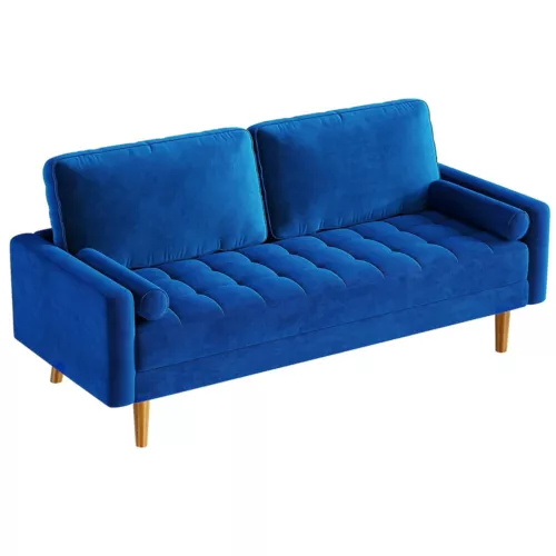 2 Sitzer Sofa Loveseat Kleine Sofa mit 2 Kissen und Armlehnen Sofa Set Loungsofa - Bild 28 von 42