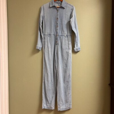 Billabong Salty Blonde Women Jumpsuit Size S Sunday Denim Utility Festival Comfy