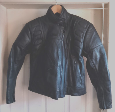 BUFFALO Damen LEDER MOTORRAD JACKE Gr. 12 schwarz