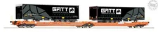 Roco 77403 Intermodal Car WASCOSA Type T3000E With 2 Trailers "GATT" Era VI
