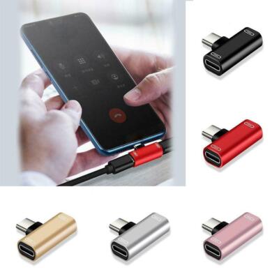 +_^.+^2 in1 Dual USB-C Type C Splitter Adapter to Headphone For Android Charger