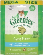 Greenies Feline Natural Dental Treats Catnip Flavor Freshens Breath Cleans Teeth