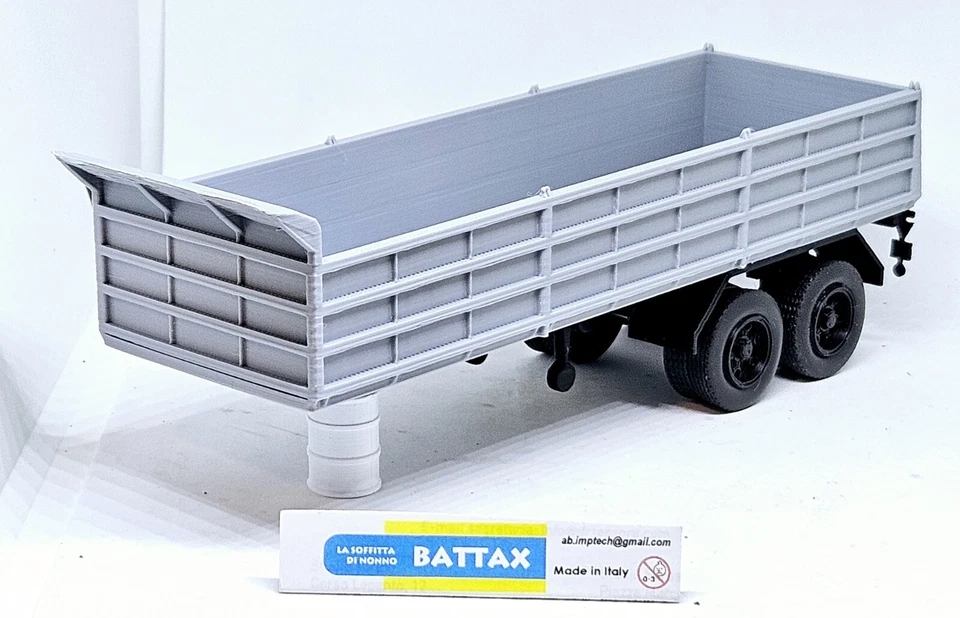 # 1/43 SEMIRIMORCHIO a 2 ASSI CASSONE DA CAVA by BATTAX adatto x motrici IXO# - Immagine 2 di 2