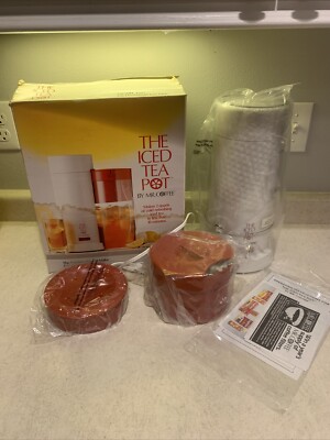 Vintage Mr. Coffee Iced Tea Maker Pot 2 Quart Red Model TM1, New Open Box 1989