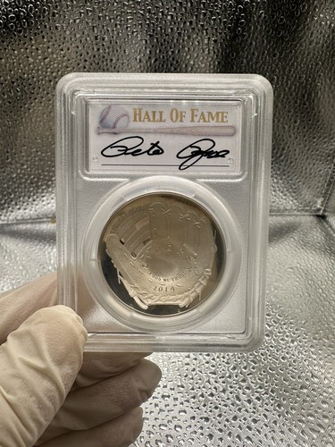 2014 Baseball Hall of Fame Silver $1 And 50C Pete Rose Autos PR69DCAM - Picture 3 of 6