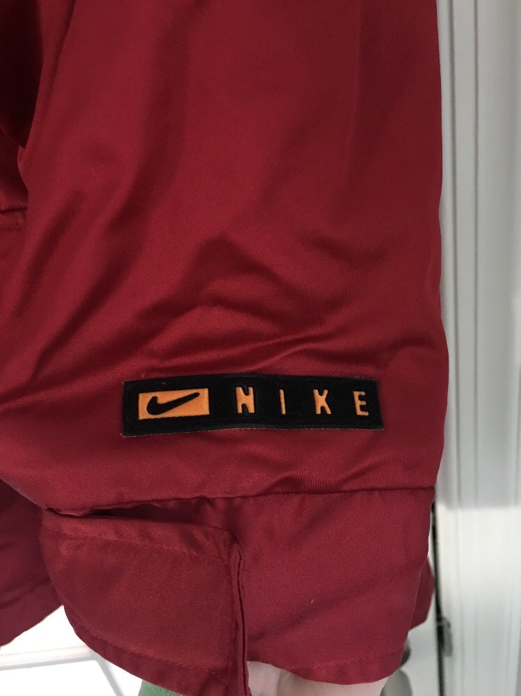 NIKE Mens VINTAGE Jacket, XL, Shiny RED Reflective Pa… Gem