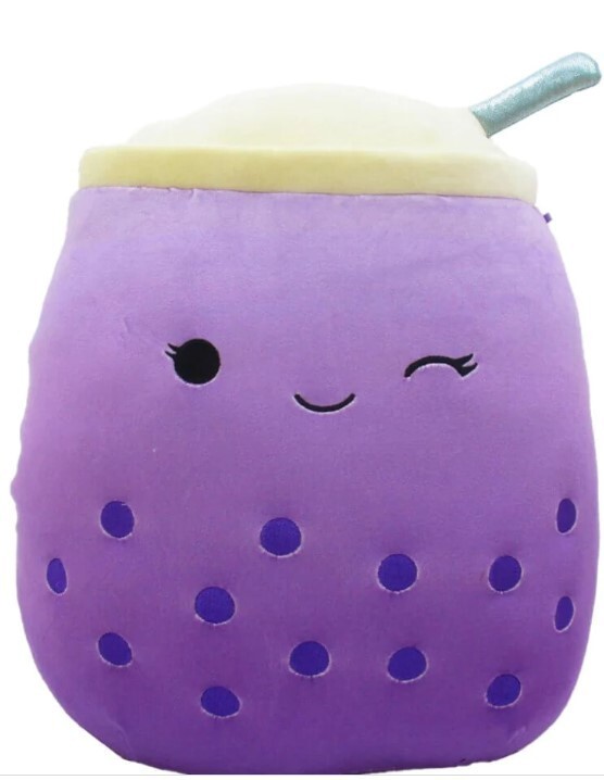 Malvaviscos Poplina Púrpura Boba Foodie 4.5" Peluche Te Boba Nuevo con Etiquetas