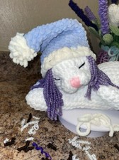 Crochet Cute Cat Amigurumi Cat Curly Hair Sleeping Stuffed Animal Sister Gift
