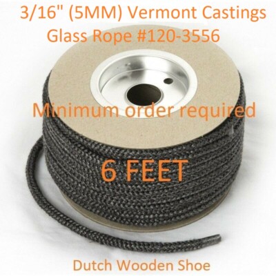 Wood Stove 3/16'' Glass Gasket Sold Per Foot Part # 120-3556   Vermont Castings  