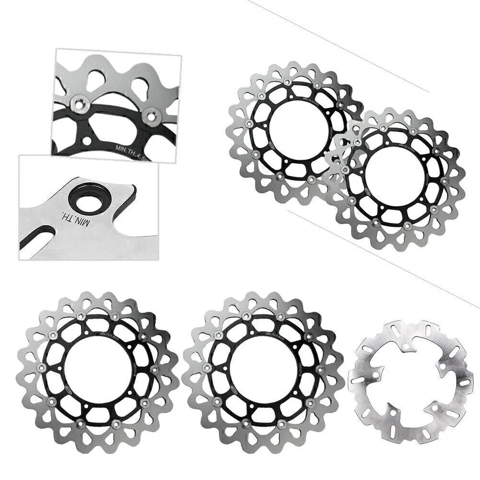 Motorcycle Stainless Steel Brake Disc Rotor Set for Yamaha YZF R1 2004 2005 2006 Foto 3 de 4