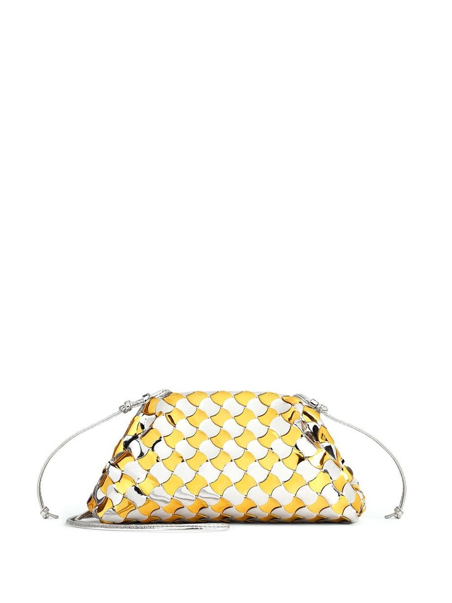 BOTTEGA VENETA Pouch Mini Silver/Gold Shoulder Bag New