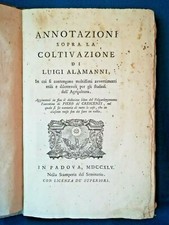 Benini, Annotations on cultivation by Luigi Alamanni. 1745 Agriculture