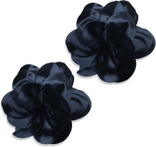 2Pack 6Inch Extra Large Satin Brooches Lapel Pins Dainty Elegant Fabric Camellia