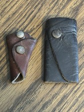 Vintage Lot Of 2  Leather Key Fob Holders / Key Wallet