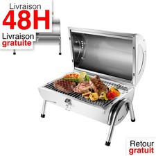 Barbecue portable charbon 2 en 1 inox pliable de table SunJas