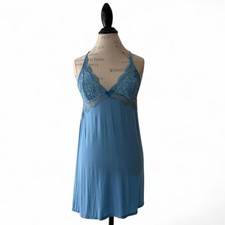 Victoria's Secret Blue Lace Nightgown Slip Dress