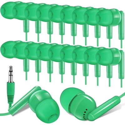 Kanayu 100 Packs Earbuds Bulk Basic Student Earphone Individually Bagged 3.5 mm