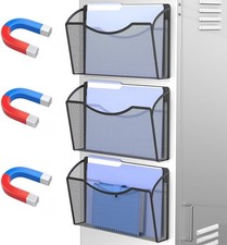 Magnetic Wall File Organizer,Hanging Wall Mounted File Folder Binder Holder Mail