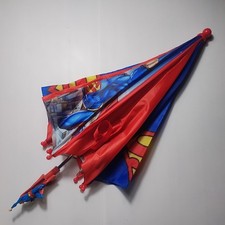 Vintage Superman Kids Nylon Umbrella With Figurine Handle