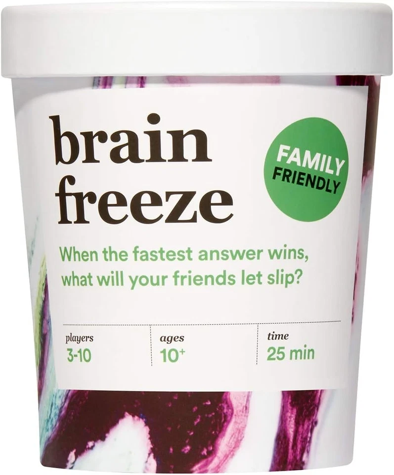 Juego de cartas BRAIN FREEZE Party - The Hilarious Speak-Before-You-Think 10z